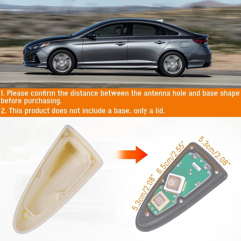 AMSPRAC Shark Fin Antenna Cover,Car Roof Antenna Caps Compatible with Hyundai Sonata LF 4Doors Sedan 2014-2019,for Elantra 2011-2016;for Kia Optima 2014-2016,96210-3X100/962102T700ABT,White - Image 3